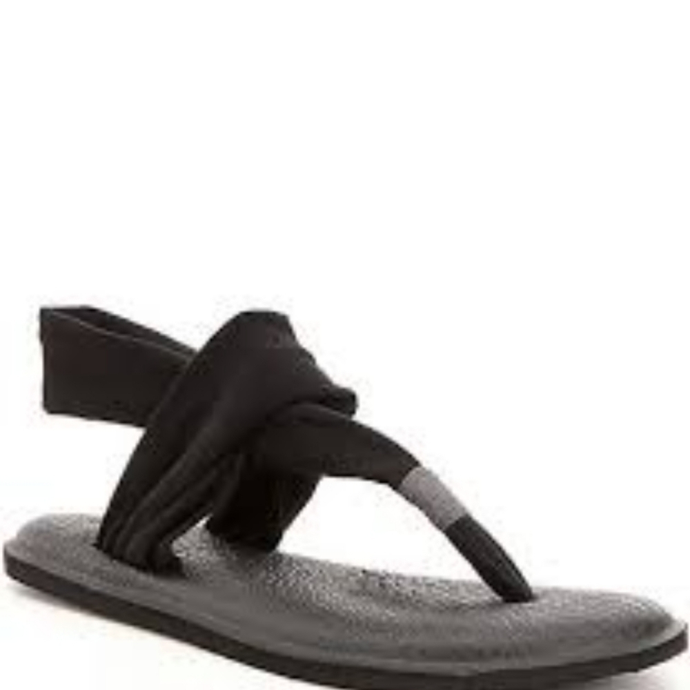 Sanuk Yoga sling flip flop thong sandals textile Strappy shoes sz 9